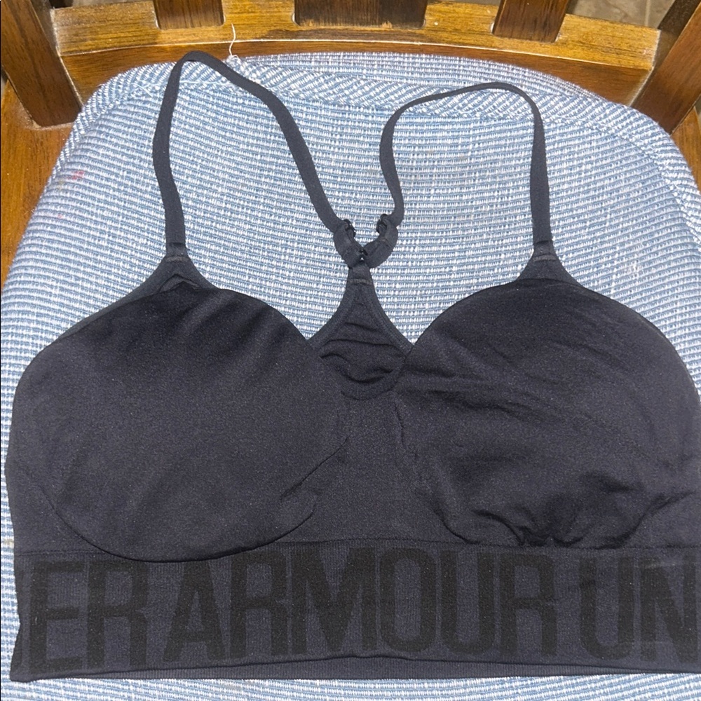 Under Armour Black Sports Bra with Logo Band